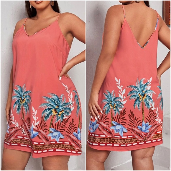 Boho Floral Tropical Print Cami Dress - Picture 4 of 6